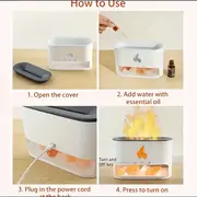Mpow Salt and Stone Simulation Seven Color Flame Aromatherapy Diffuser