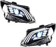 Compatible For Benz Vito W447 2016-2023 LED Auto Headlights Upgrade Dynamic Horse Running Streamer Turn Light Projector Lens Accessories