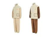 Kakao Friends Fluffy Friends Zip-up Fleece Long Sleeve Pants Set Unisex Choonsik