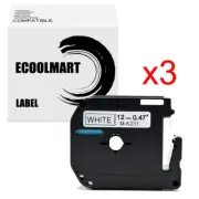 3PK MK231 Label Compatible with Brother P-Touch Tape 12mm x 8m PT-70BM 65SCCP