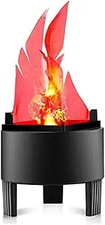ELEOPTION Portable Electronic LED Fire Flame Simulated Flame Effect Light with no Heat Base Support Great for Night Clubs, Mobile DJs, Stage Productions, Schools,Back Yard, Parties