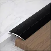 Floor Doorway Transition Strip Edging Trim, Heavy Duty Aluminum Door Thresholds for Exterior Doors Hard Wood to Tile, 4.1Cm Wide Uneven Floor Reducer (Color : Black, Size :