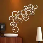 24pcs 3D DIY Circles Wall Sticker Home Decoration Mirror Wall Stickers Room Deco