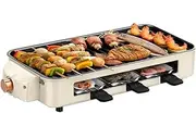 Electric Indoor Grill, 1500W Large Nonstick Teppanyaki Grill with Adjustable Temperature Control & Oil Drip Tray, Smokeless Grill Dishwasher Safe, for Parties and Family Gatherings Barbec
