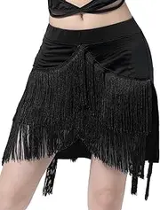 [FEOYA] Latin Ballroom Dance Skirts for Women Fringe Skirts for Women Fringe Mini Skirt for Women Salsa Skirt for Women Dancing