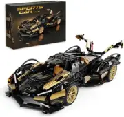 Sports Car 1:14 Model Racecar Building Block Toy in Gold