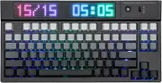 EPOMAKER DynaTab 75X Wireless Gaming Keyboard with Custom Dot-Matrix RGB LED Screen, Hot Swap Gasket-Mounted Mechanical Keyboard, Bluetooth/2.4G/USB-C Custom Keyboard (Black, Flamingo Switch)