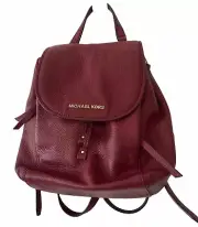 Michael Kors Riley Mulberry Pebbled Leather Medium Backpack Gold Hardware $378