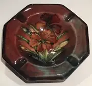 Vintage Moorcroft Floral Ashtray England Flambe, Nice Piece!