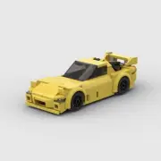 Brick Works Yellow Mazda RX-7 MOC LEGO Building Bricks Toy