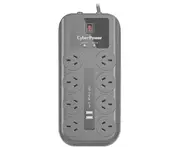 CyberPower (CPSURGE08USB-ANZ) 8 Outlet Surge Protected Power Board with 2 USB