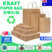 AU Kraft Paper Bags 50PCS Bulk Gift Shopping Carry Craft Brown Bag with Handles