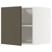 METOD top cabinet for fridge/freezer, white/Havstorp brown-beige, 60x60x60 cm