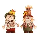 Colorful Handmade Fall Harvest Decoration featuring a Friendly Scarecrow