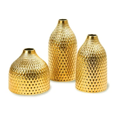 Ceramic Vase Set - 3 Small Vases, Luxurious Home Decor, Great for Centerpiece...
