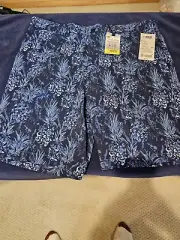 Nwt Nicklaus Active Waistband Blue And White Golf Shorts Size 40