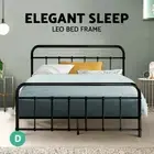 Double Metal Bed Frame Mattress Base Solid frame Metal tube slat base Leo
