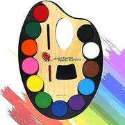 Veasbuu Toddler Painting Set, 12-Color Paint Set With Oval Palette, Art Supplies For Young Creators, Perfect For Home Use, Fun And Engaging Painting Activity For Toddler And Kids