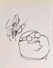 Seth MacFarlane SIGNED Original Hand Drawn Art Peter Family Guy Sketch w Beckett