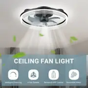Flush Mount Ceiling Fans with Light Adjustable Wind Speed With Smart APP Remote