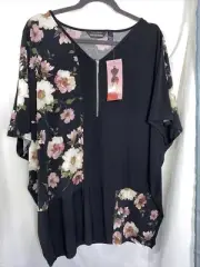 Nina Leonard Floral Print Jersey L