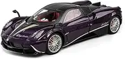 Scale Finished Model Car 1:18 Scale for Pagani Huayra Sports Car Simulation Alloy Car Model Exquisite Vehicle Replica Decoration Die-cast Vehicle(Purple)