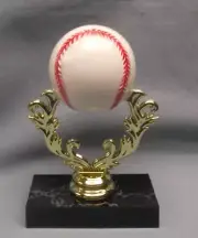 baseball trophy color ball weighted wide black base