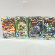 Pokemon Brilliant Stars Booster Pack COMPLETE ART SET - 4 Packs SEALED