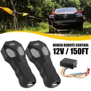 Set of Wireless 2 Winch Remote Control 12V Switch Kit Handset For Truck Jeep ATV