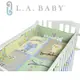 【L.A. Baby】貓頭鷹純棉八件組寢具（L）(淺綠色)