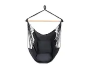 Portable Hanging Hammock Chair Swing Garden Outdoor Camping Soft Cushions Black