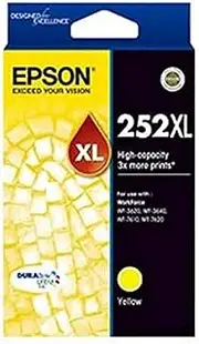 Epson EPC13T253492 252XL High Capacity Durabrite Ultra Ink Cartridge for Workforce Pro WF-3620 3640 7610 7620, Yellow