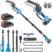 Cordless 2-in-1 Pole Saw & Electric Saw, Chainsaw Battery Powered With 2-pack Batteries, Max 7.5 Feet Length, 6-inch Saws, Adjustable For Branch Cutting, Orchard/Garden Pruning, Camping, DIY Working