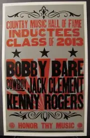 Hatch Show Print Poster Country Music Hall of Fame Inductees 2013 Kenny Rogers