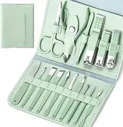 START MAKERS Manicure Set, 16-in-1 Nail Scissors Set, Nail Care Set Professional Nail Set, Everyday Nails Set, Nail Case Women with Portable, Nail Set Manicure for Travel, Home (Green)