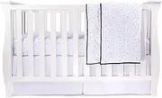 Ely's & Co. Baby Crib Bedding Sets for Girls & Boys — Perfect for Toddler Beds — 3 Piece Set Includes Crib Sheet, Quilted Blanket, Crib Skirt —Black & White Dottie