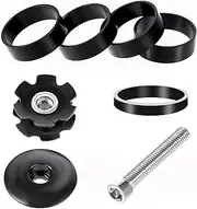 1-1/8" Heavy Duty Headset Top Cap Bearings Aluminium Alloy Bicycle Headset Spacers with Stem Top Cap Headset Spacer with Stem Top Cap for MTB BMX Road Bike