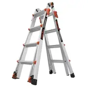 MegaMax Folding Ladder Multi-Position Extension Steps A-Frame Platform Wheels