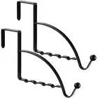 2 Pack Over The Door Hanger Rack Valet Hooks for Clothes Coats Towels Hats