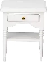 Wooden Nightstand with Storage, Portable Bedside Table for Bedroom, White Model, Compact Design