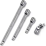 4 Piece 1/4 Inch Drive Extension Bar Set, 1/4 Inch Drive Socket Extension Set