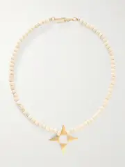 [TOHUM] TOHUM - Nomad Star Gold-tone Necklace - Cream - One size One size Cream