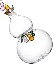 VINTORKY Glass Wine Bottle Capacity Gourd Shaped Holder Liquor Glass Kettle for Home Decoration Sealing Wine Container Elegant Desktop Art