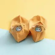 Cat Embroidered Socks Yellow - One Size