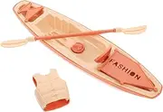 GALPADA 1 Set Realistic Plastic Kayak Model with Paddles Life Jackets Canoe Decor for Shower Nautical Themed Home Decor Unique Collectibles Versatile Plastic Boat Ornaments