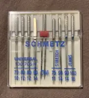 SCHMETZ SEWING MACHINE NEEDLES COMBO 9PACK -UNIVERSAL, STRETCH , & JEANS