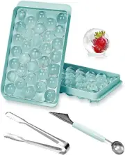 Ice Cube Tray, Ice Ball Maker Mold Freezer Mini Circle Cube Tray with 1 Ice Tong