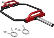ALSTON Heavy Duty Hex Trap Bar Olympic Deadlift Squat Bars Max 300kg Load Hexagonal Bar with 2 Spring Clasps and Handles for Home Gym Squat Shrug and Farmer Walk