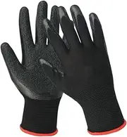 1 Pair Gardening Gloves Cleaning Gloves Protective Gloves Handling Gloves Utility Mechanic Gloves Household Garden Gloves Outdoor Gloves Gardening Supplies Emulsion Black TINEASUR