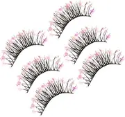 [Healeved] Lashes 3 Pairs False Individual Eyelashes Fluffy Cluster Lashes for Women Natural Makeup Supplies Kit